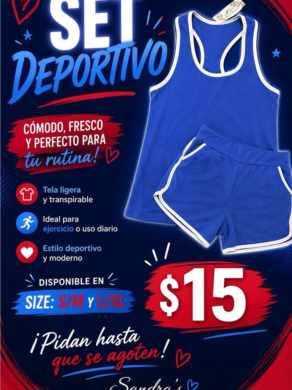 Blue Women's Athletic Tank & Shorts Set -